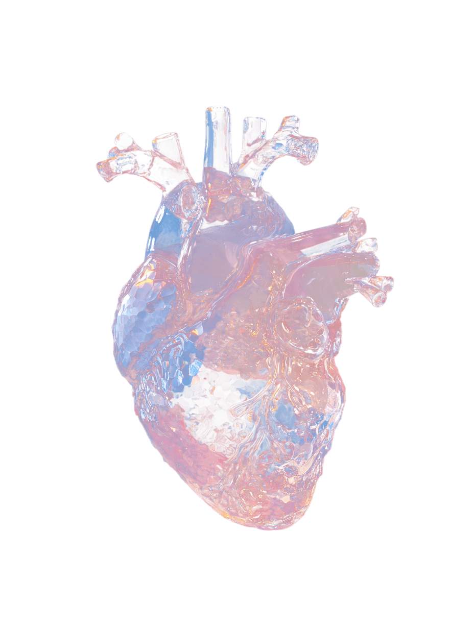 glass heart specimen